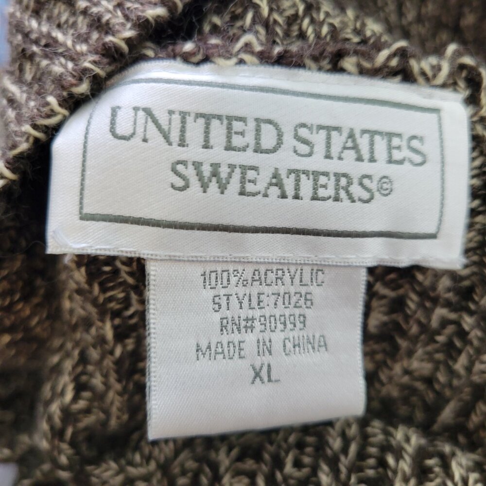 United States Sweaters Womens XL Cardigan Brown Marled Long Sleeve HNGE - Picture 8 of 9